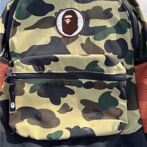 Bape yellow camo backpack